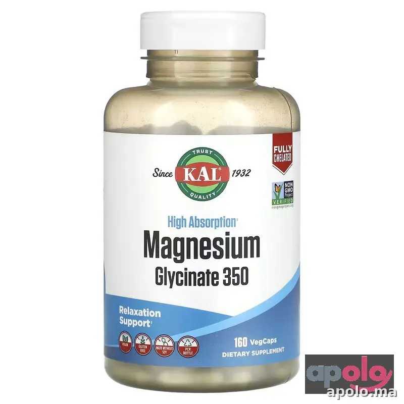 كال‏, جليسينات المغنيسيوم عالية الامتصاص 350، 160 كبسولة نباتية